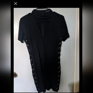 Women's Fashion Black Midi Dress Businesscasual Wedding Party Coquette Romantic